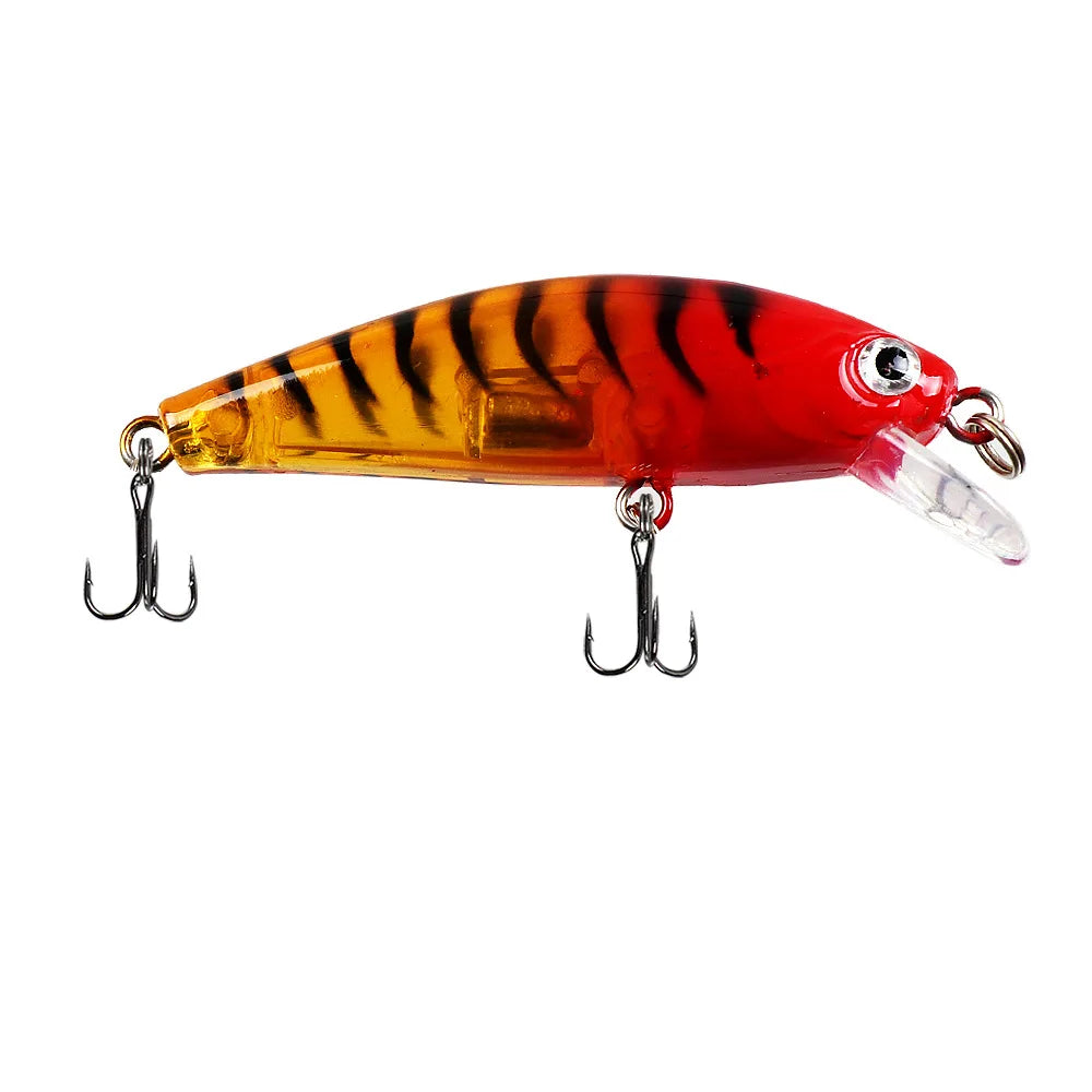 Fishing Lure 6.5g/5cm Sinking Minnow Peacock Bass Fishing Bait with 2 Trible Hook