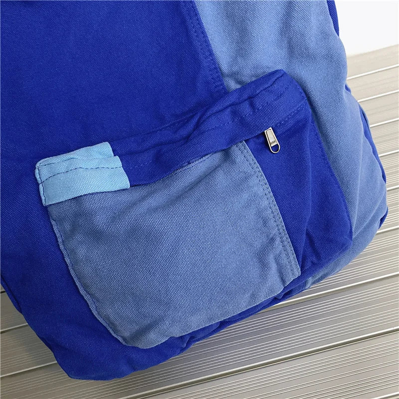 Fashion Panelled Women Backpack Canvas Kawaii Girl Travel Book Bags College Lady Laptop Backpacks Cute Travel Rucksack Schoolbag