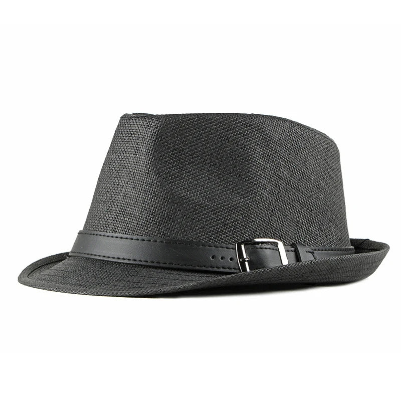 Spring and summer straw woven hats, fashionable top hats, sun protection and sunshade hats, British retro gentleman jazz hats