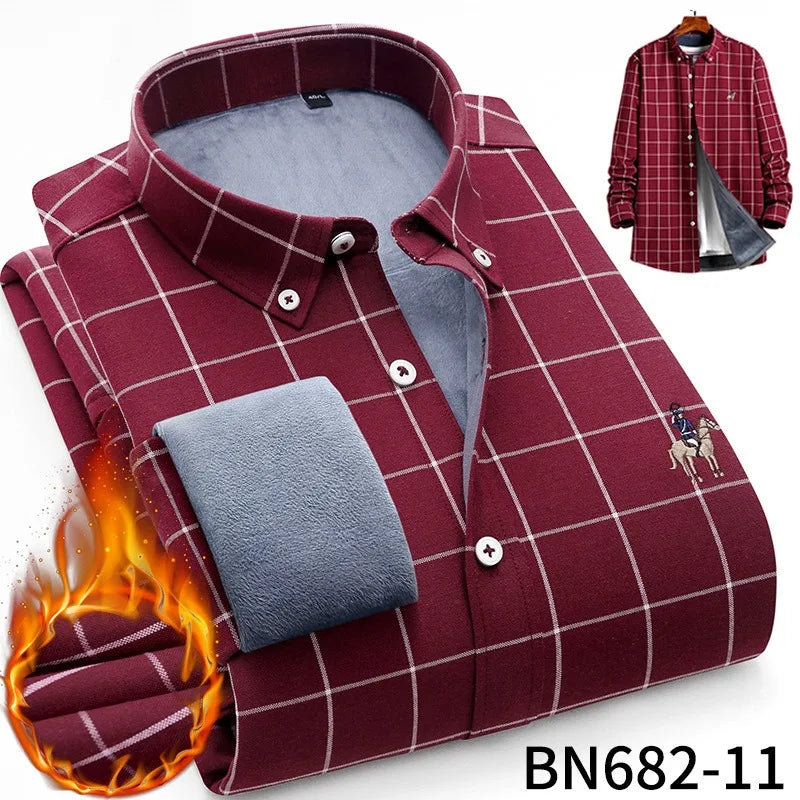 Men's long sleeve shirt thick warm autumn and winter comfortable soft high quality everything easy to take care of the street