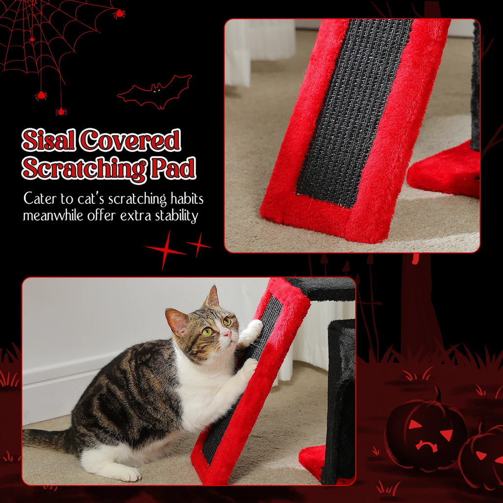 Flower Cat Tree for Indoor Small Cat Tower with Sisal Scratching Ramp Cozy Hammock and Removable Top Perch Cat Condo Kittens Toy