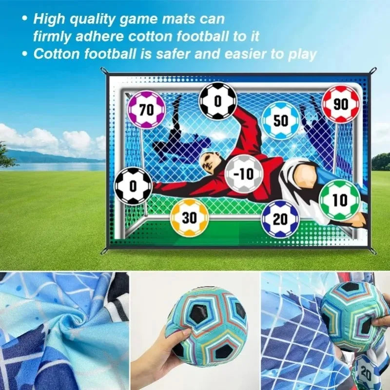Soccer Game Mat Set Outdoor Indoor Soccer Toys Multiplayer Football Goal Shooting Leisure Sport Fun Indoor and Outdoor