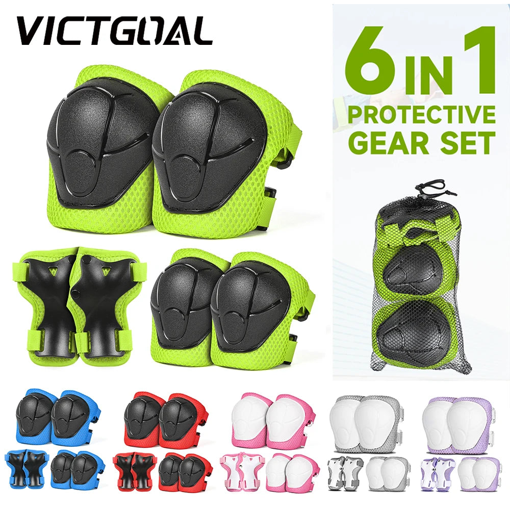 Kids Protective Gear Child Knee Elbow Pads Wrist Guard Sports Protection for Scooter Skateboard Balance Bike Cycling Equipment