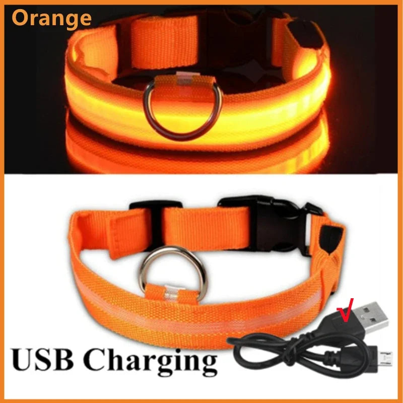 Led Glowing Dog Collar  Luminous Collar Adjustable Night Light  Harness Dog Leash For Girl Small Dogs Cat Pet Safety Accessories