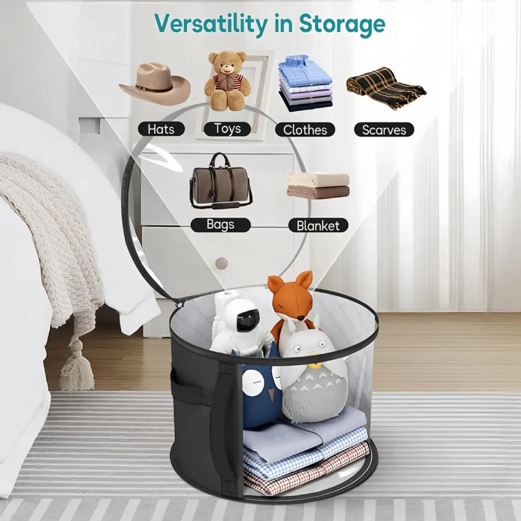 Hats Boxes for Women Storage Travel Large Round Hat Carrier Case Organizer Men Cowboys Caps Clothes Closet Storage Foldable