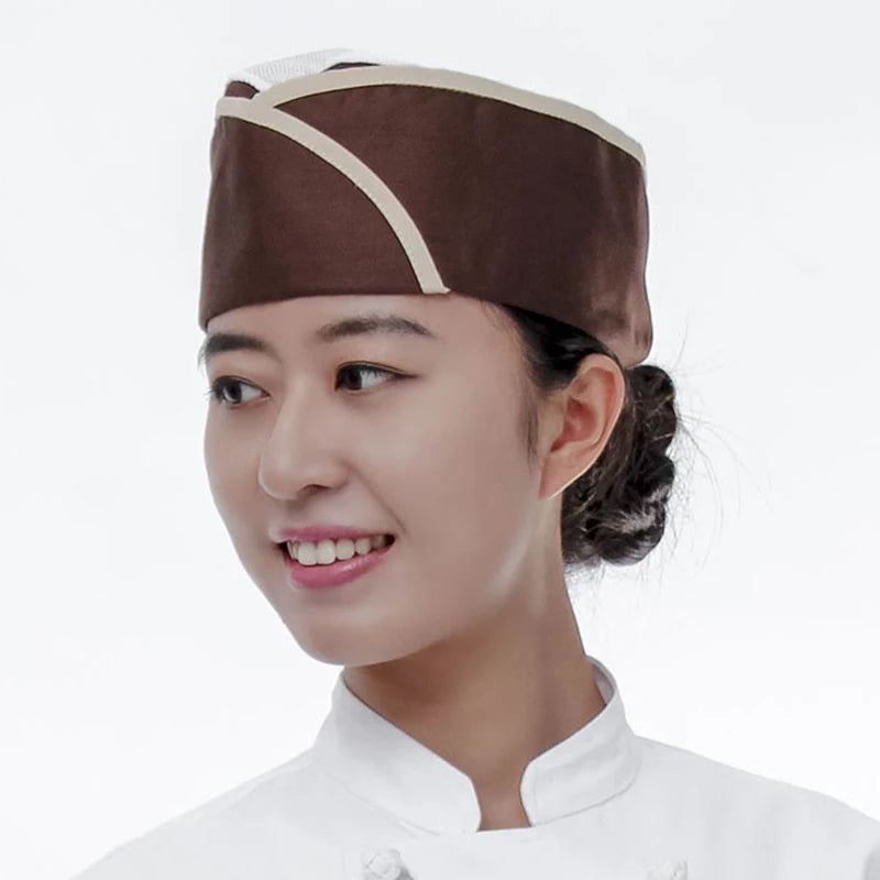 Japanese Chef's Hat Breathable Mesh Men Women Catering Work Cap Restaurant Kitchen Cooking Waiter Work Uniform Dustproof Caps