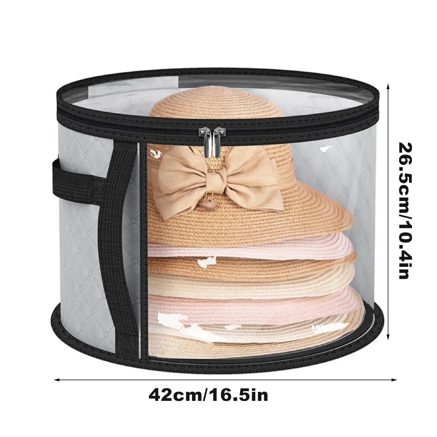 Hats Boxes for Women Storage Travel Large Round Hat Carrier Case Organizer Men Cowboys Caps Clothes Closet Storage Foldable