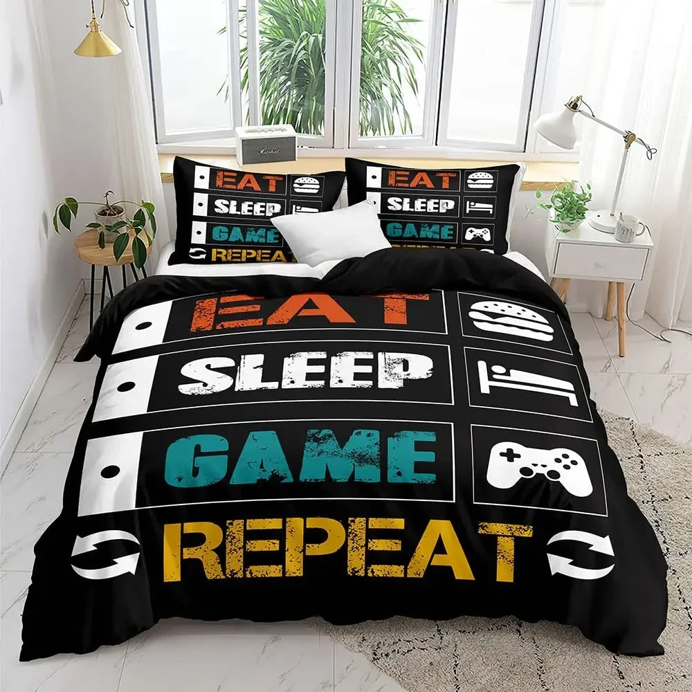 Gamer Bedding Sets for Boys Gaming Duvet Cover Set Video Games Comforter Cover custom Designs Bed Set with Pillowcase
