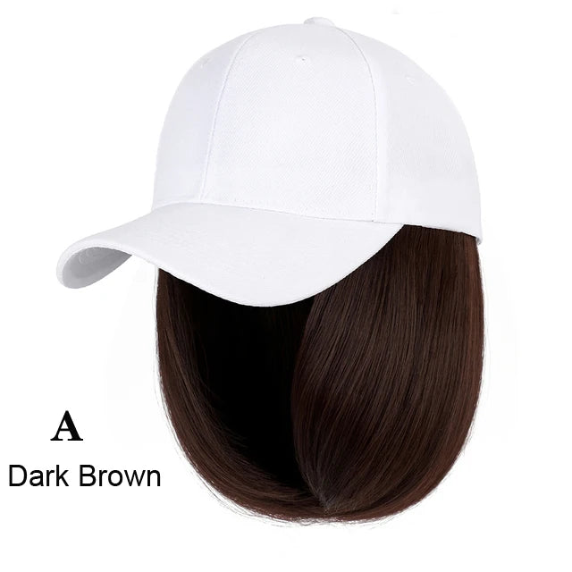 Beanies Hat With Hair Wigs For Women 24 inch Long Straight Hair Synthetic Wig Warm Soft Ski Knitted Autumn Winter Cap