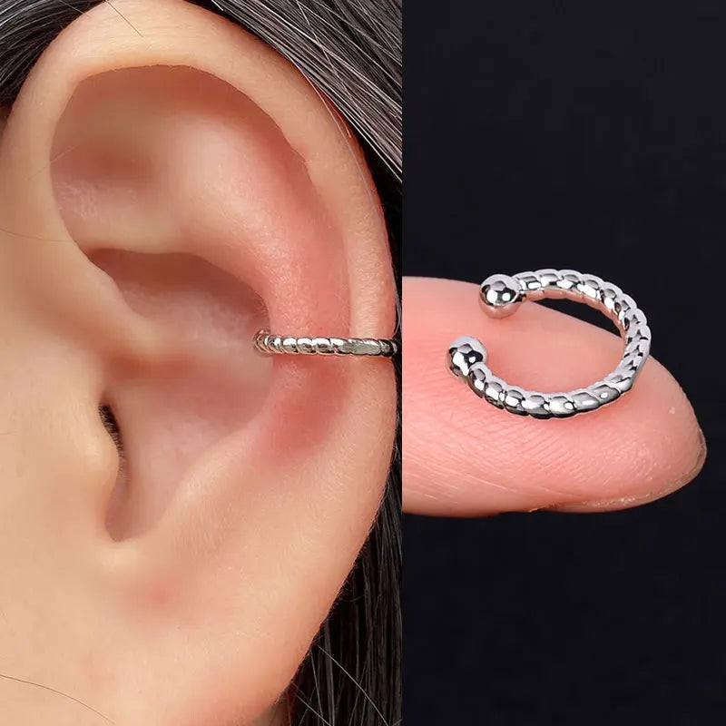 Stackable Earrings Without Ear Hole Star Wrap Clip On Earrings Earcuff for Women Ear Screen Climb Cuffs Fake Piercing One pair