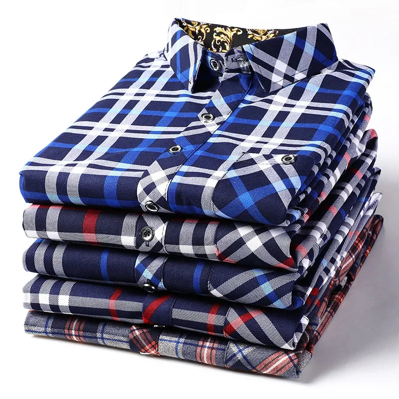 2025 Men's Striped Long Sleeve Shirt Business Casual Fashion Comfortable Non Ironing Four Seasons Versatile Top