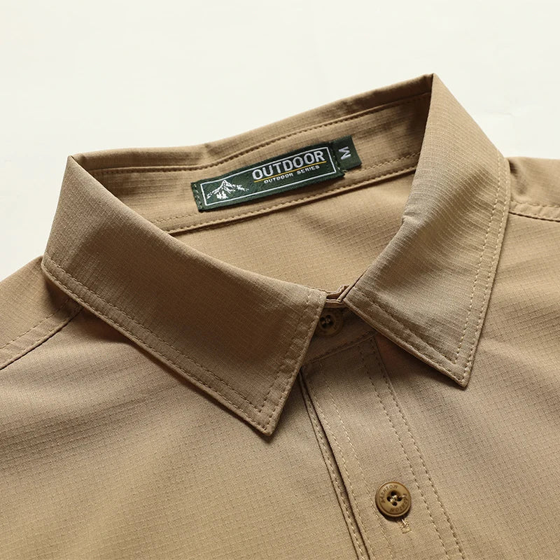 Summer Men Long Sleeve Cargo Breathable Shirt Mens Casual Tactic Military Shirts Men Multi Pocket Outdoor Hike Safari Work Shirt