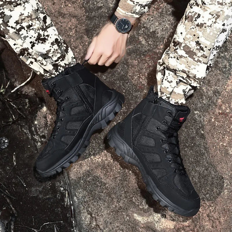 Men Outdoor Boots Winter Ankle Boots Warm Popular Footwear Male Suede Casual Snow Shoes Leather Walking Shoes Hunting Boot