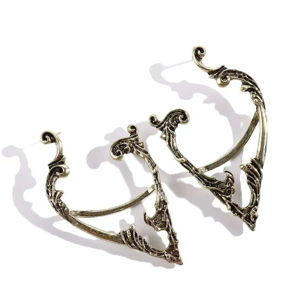 Ear Hook Clip Earrings Solid Color Fashion Design Gothic Elves Ear Cuff Women Earrings Korean Ear Bone Clip Pierced Earrings