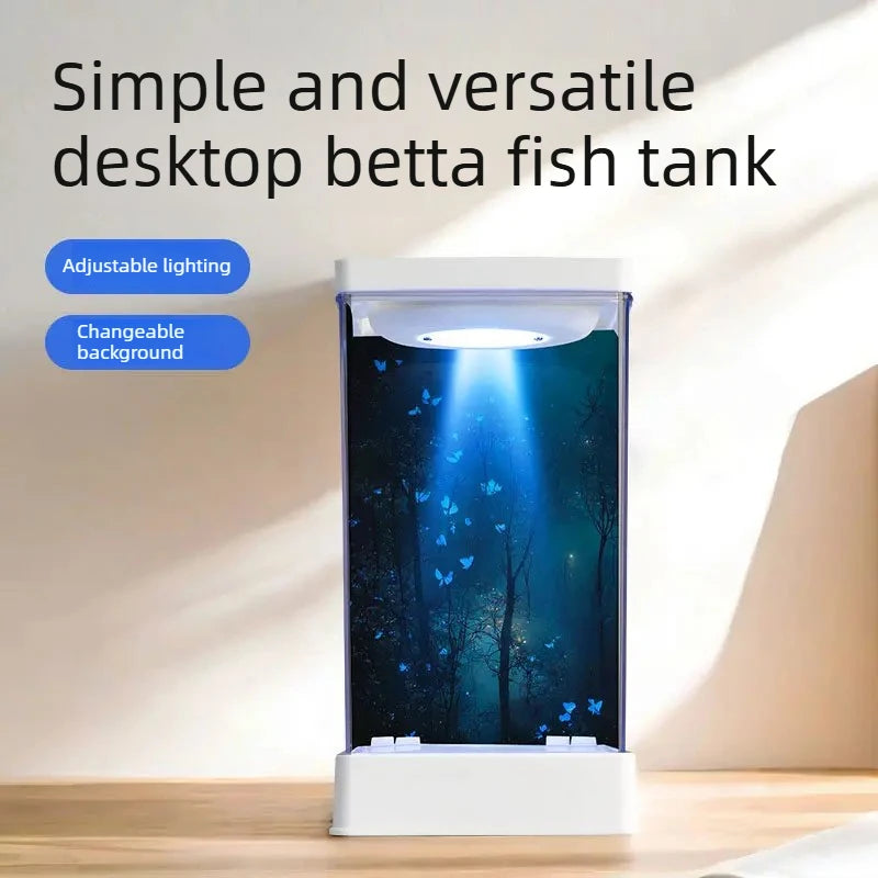 Small Aquarium Compact Aquarium Starter Kit With Light And Filter Home Decor Small Landscape Supplies For Living Room Office