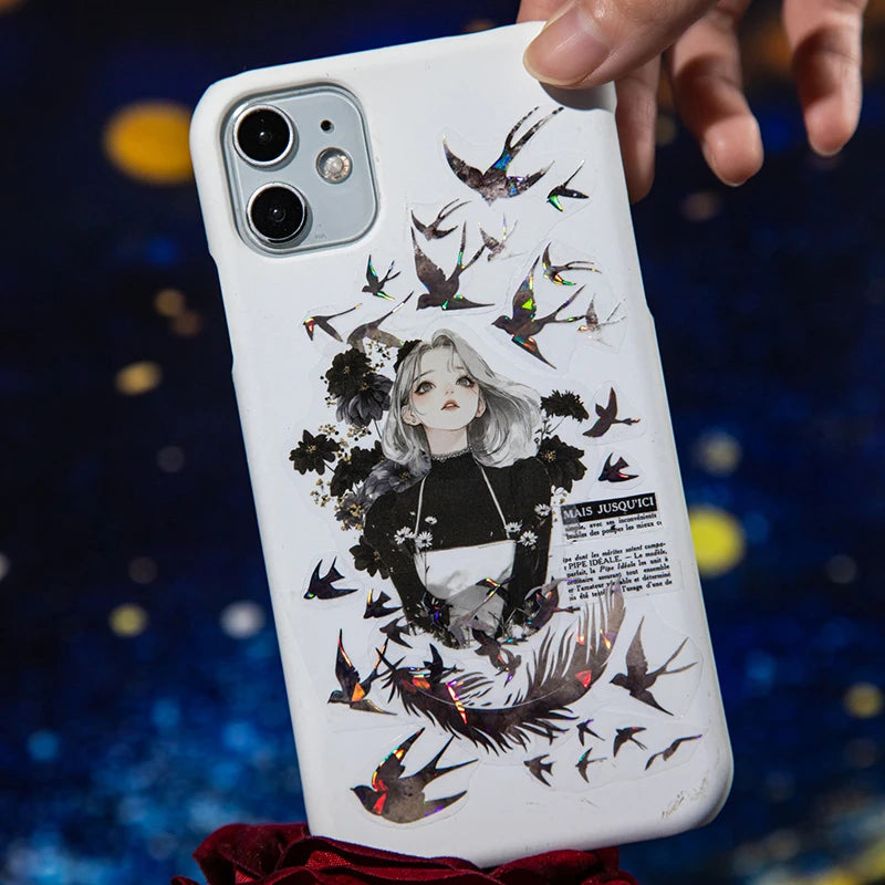 40mm*2m bird in flight PET Tapes DIY Scrapbooking Decor Photo Album Collage Junk Journal Materials Aesthetics Stickers ﻿