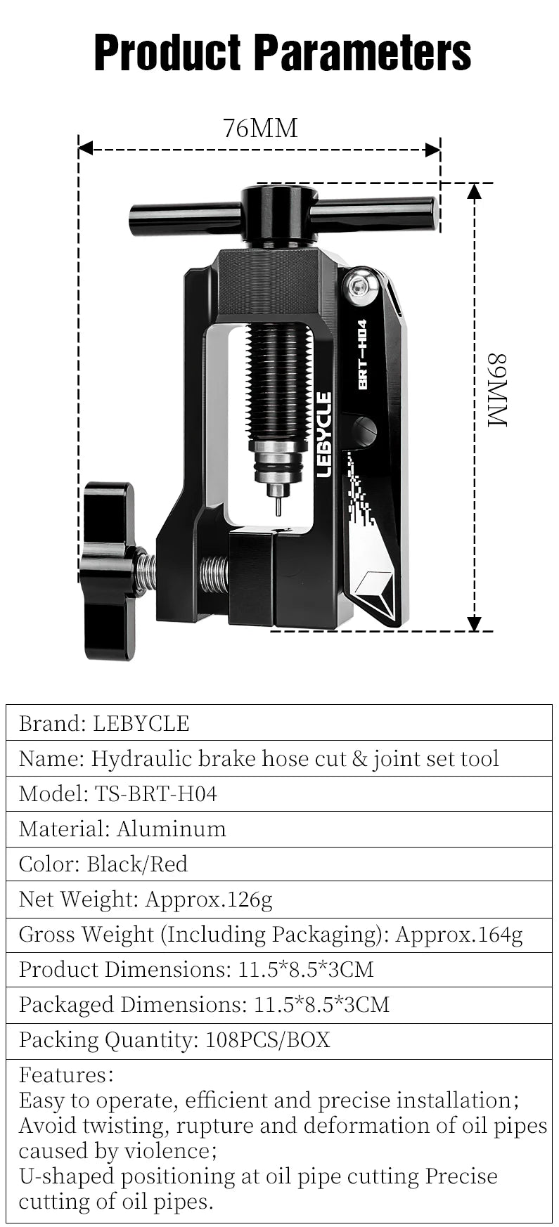 LEBYCLE Bicycle Hydraulic Disc Brake Oil Needle Tools Bike Oil Needle Driver Hydraulic Hose Cutters Bike Oil Needle Joint Tool