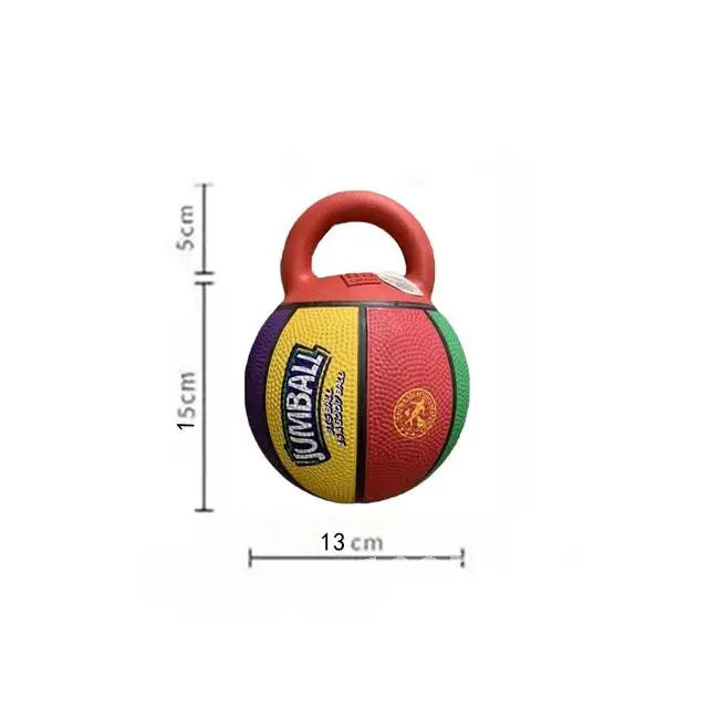 Pet Toy Toy Ball Bite-Resistant Basketball Rubber Handle Indestructible, Small and Dog Ball Game Interactive Training Large Dog