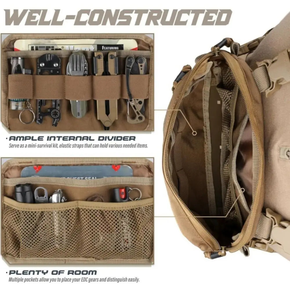 Sports Lightweight Backpack Equipped with System Multi-Functional Recon Kit Bag Outdoor Tool Kit Front Pouch Travel