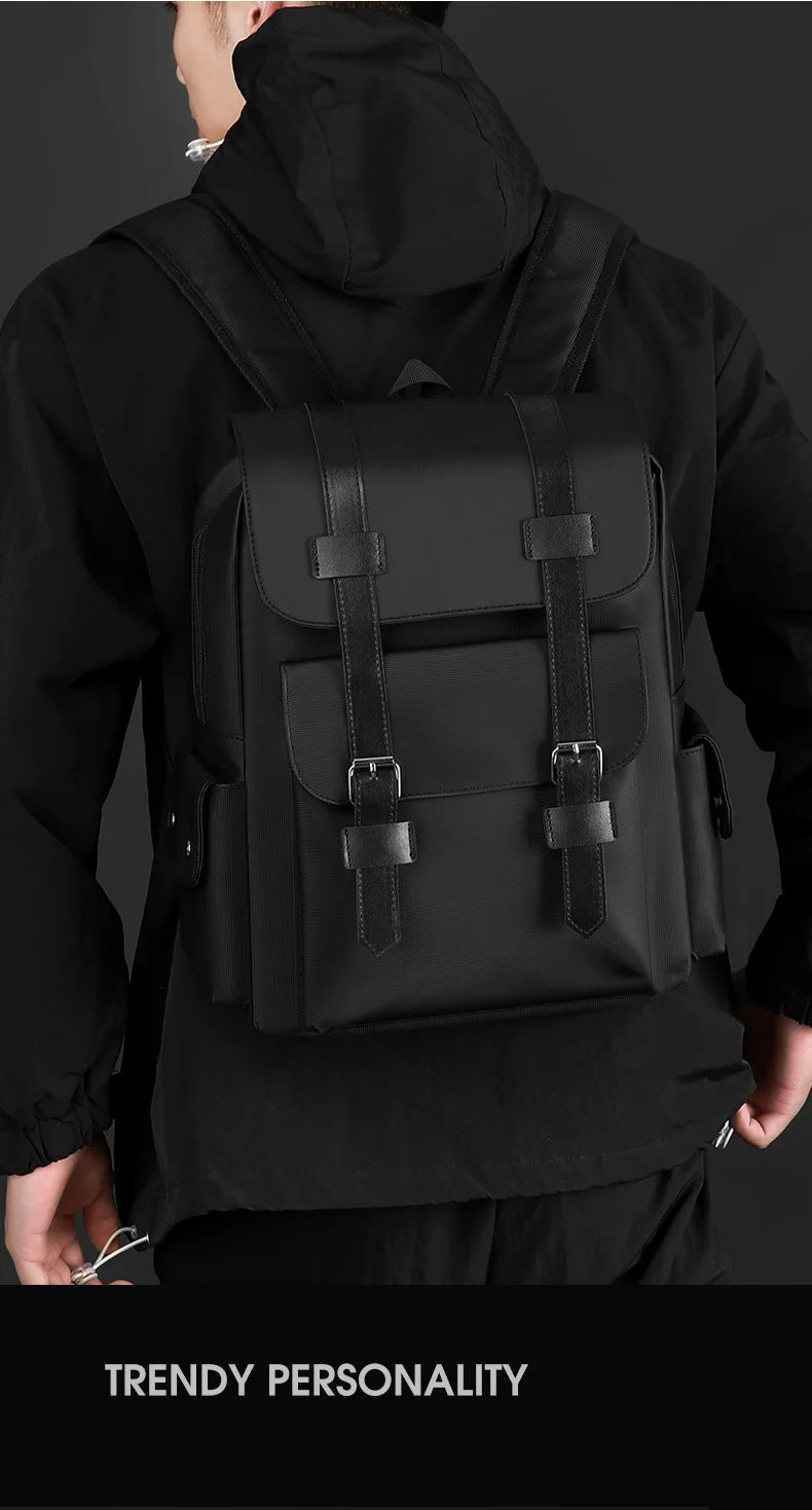 New Fashionable Backpack, Trendy Simple Casual Bag, Solid Color Business Travel Bag, Large Capacity Laptop Bag, Unisex Student School Bag, Multi-Functional Storage Bag