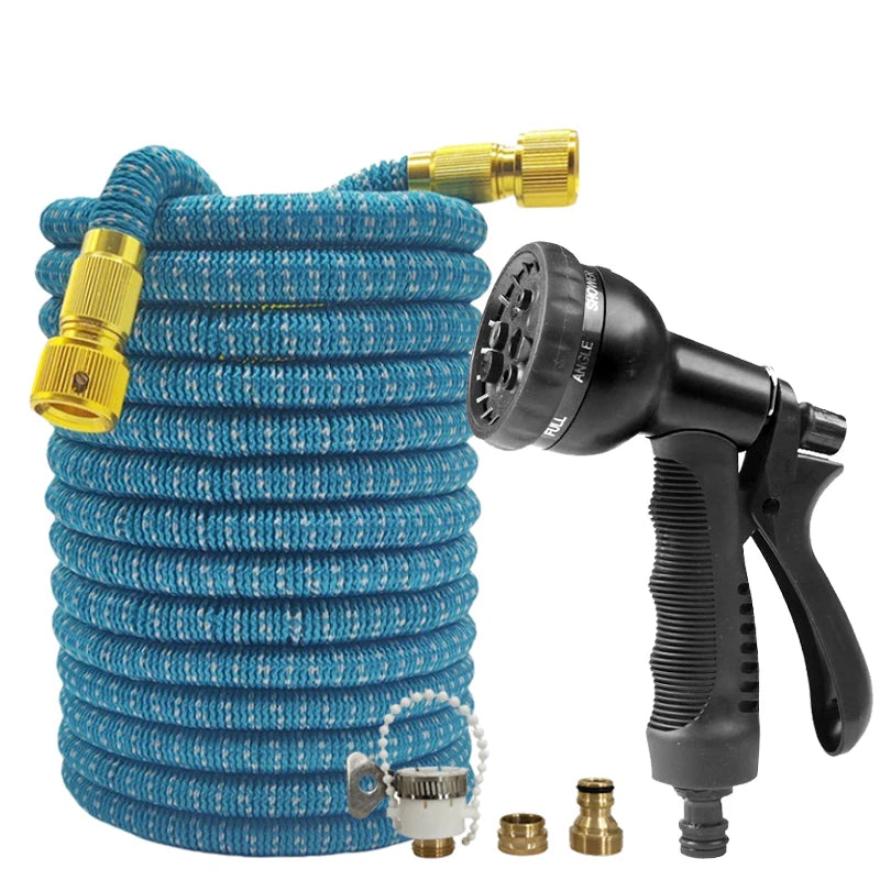 Garden Water Pipe 7.5-37.5 Meters Irrigation Retractable Hose, 8-Function Cleaning Water Gun, Garden Hose, Irrigation Supplies
