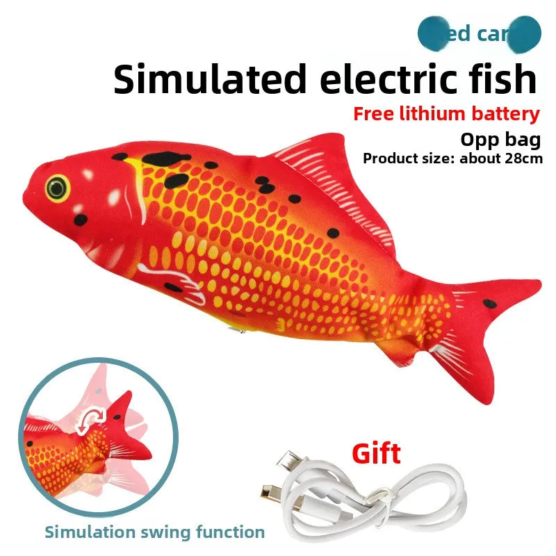 Cat Toy Electric Flopping Fish USB Rechargeable Interactive Jumping Simulation Fish Funny Pet Toy for Cats Kitten Chew Play