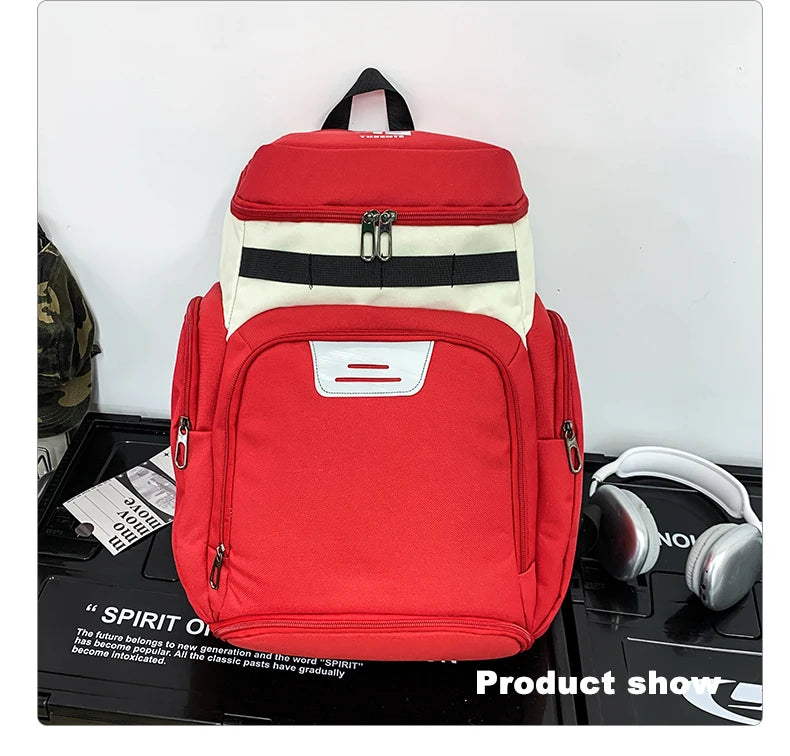 Basketball Soccer Backpack with Shoes Pocket  Outdoor Sports Training Commuting Bag Gym Fitness Bag College Laptop Schoolbag Men