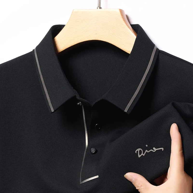 Men's Long Sleeve T-Shirt, Loose Fit Casual Printed Polo Shirts, Shrink Resistant Cotton Crewneck T-Shirt for Men