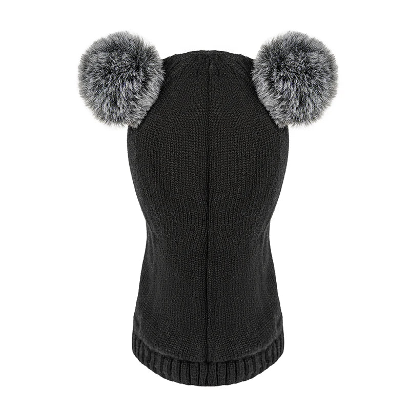Children's hats for 3-8 years old, velvet ear-protecting scarves for boys in autumn and winter, one-piece hats