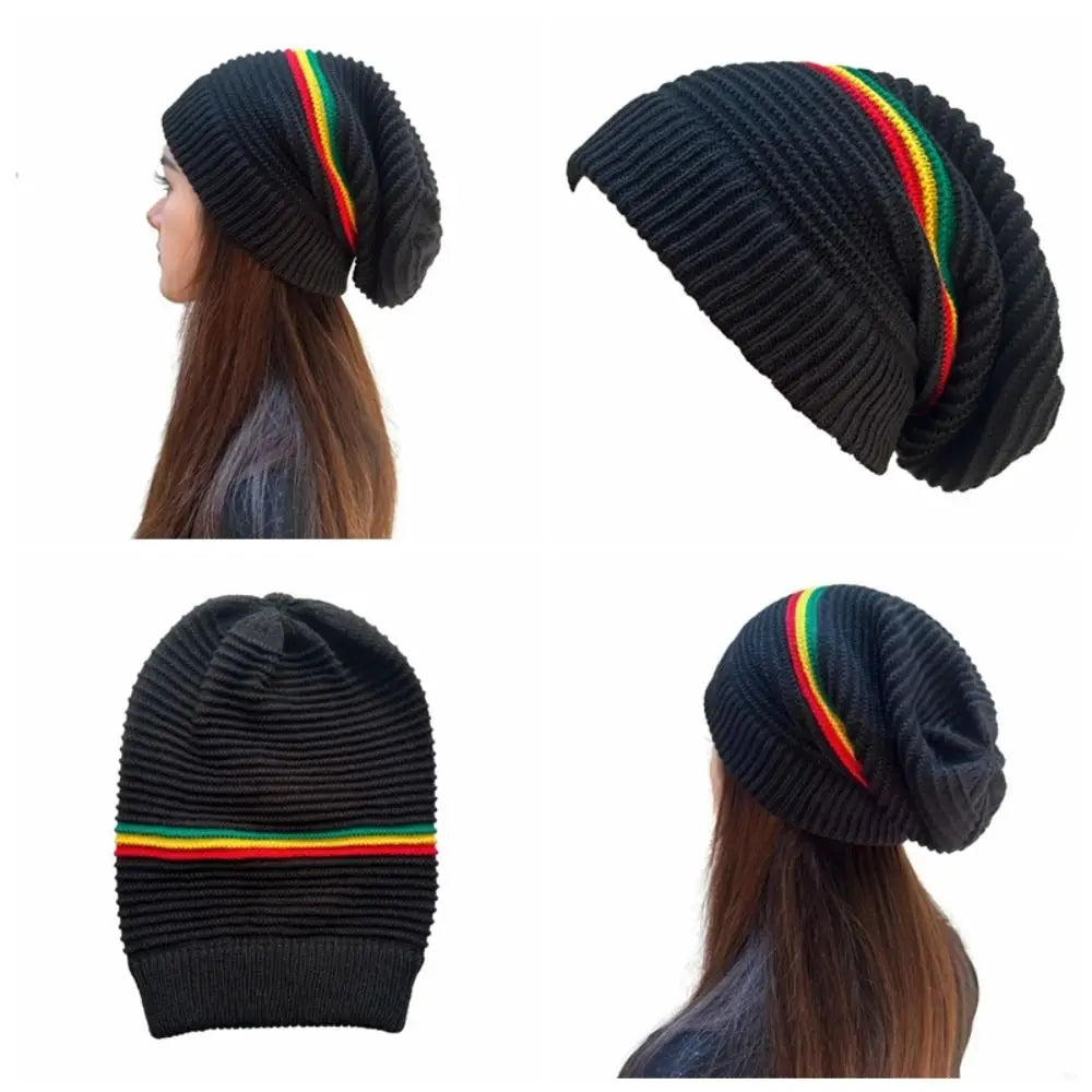 Beanies Pullover Weaving Reggae Hat Striped Color Hip Hop Hat Jamaica Knitted Hat Warm Comfortable Skull Caps Winter Autumn