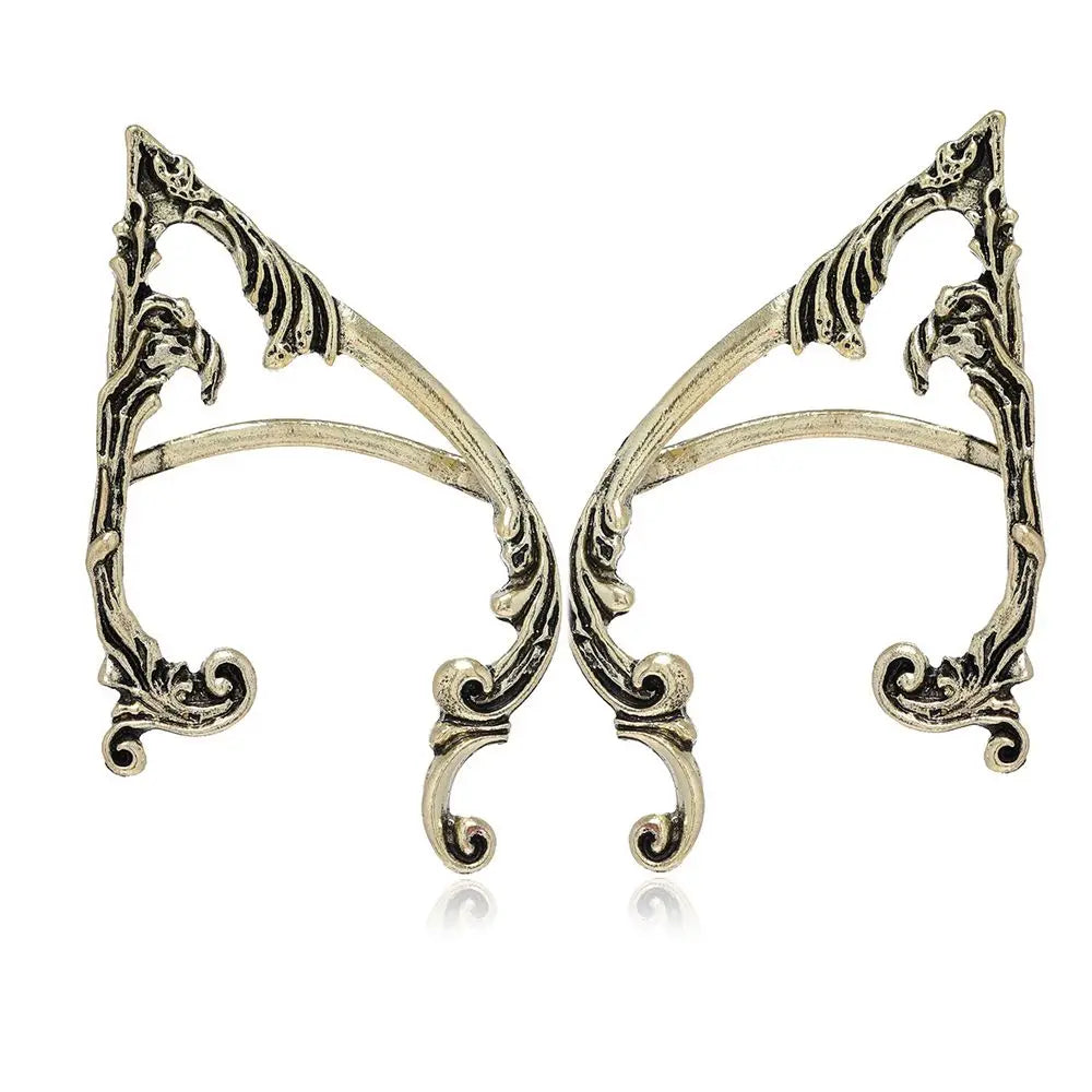 Ear Hook Clip Earrings Solid Color Fashion Design Gothic Elves Ear Cuff Women Earrings Korean Ear Bone Clip Pierced Earrings