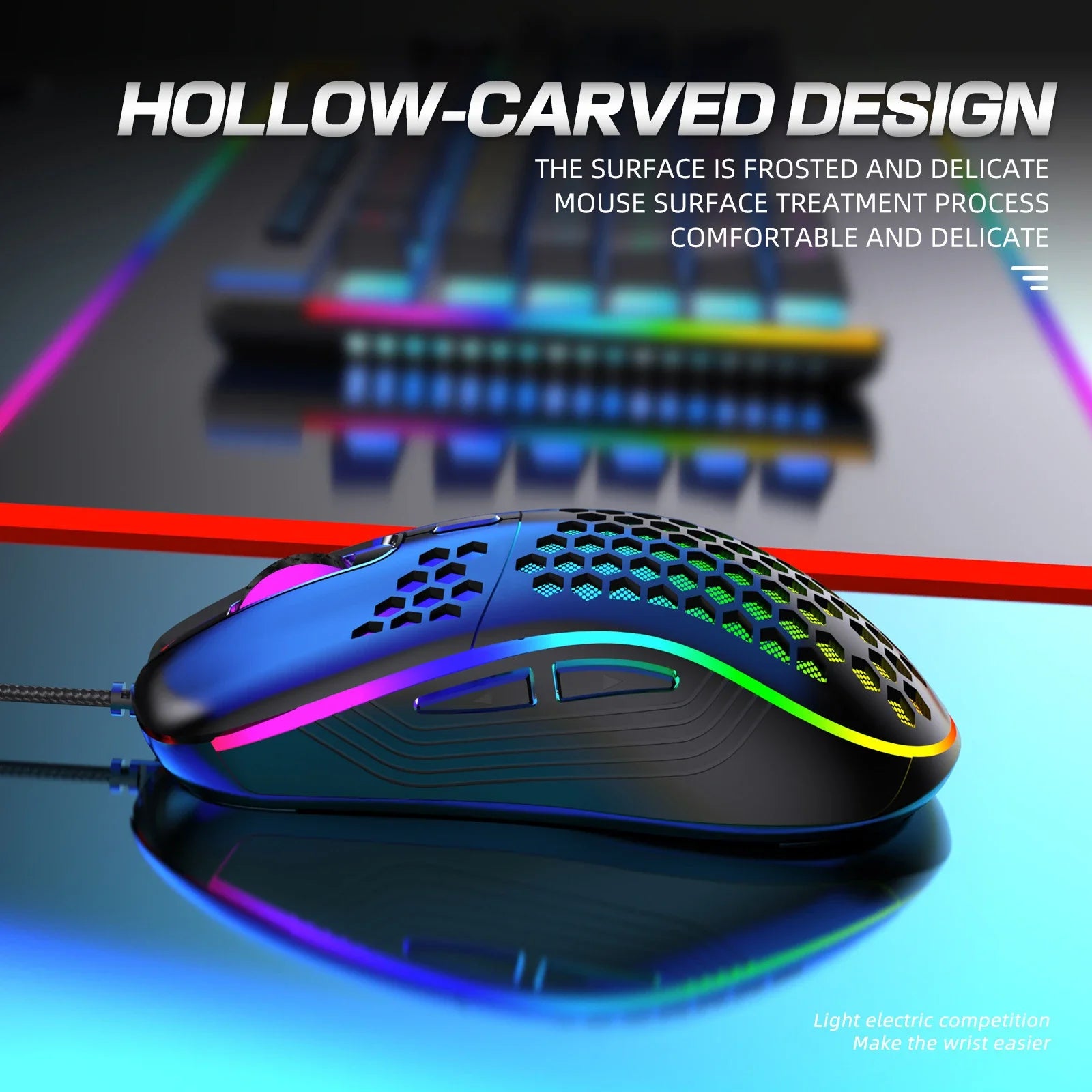 Wired Gaming Mouse with Honeycomb Shell Lightweight Gaming Mice Ergonomic Computer Mouse Gaming for Windows/PC/Mac/Laptop