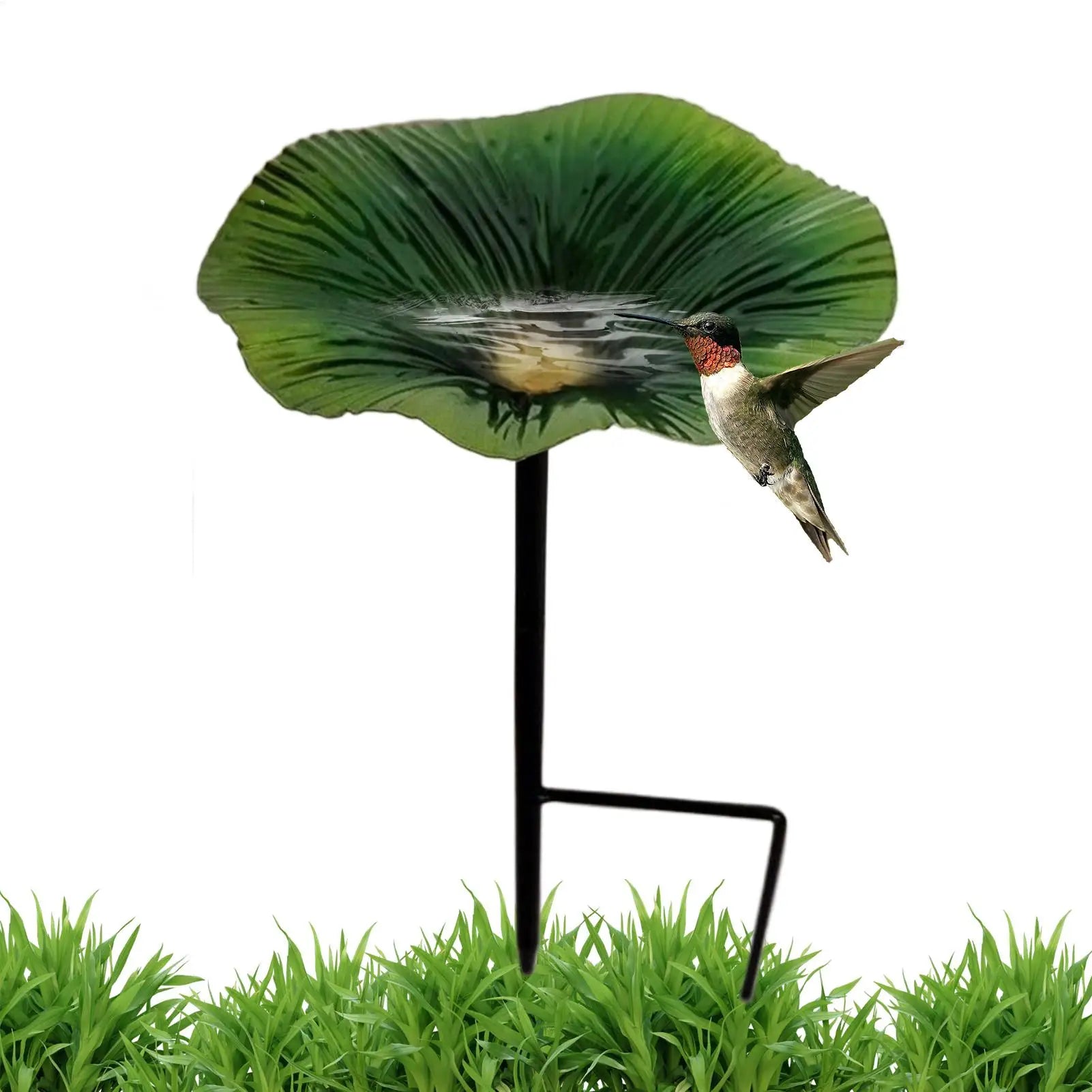 Bird waterer and feeding station Outdoor Bird Bath Pole Water Feeder Flower Shape Decorative Feeding Station Garden Decor