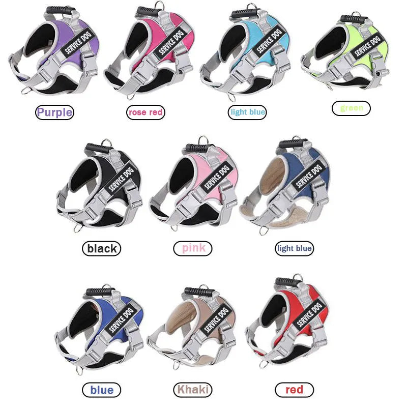 Customized Name Dog Harness Labrador Retriever Harness Medium Large Dog Reflective Adjustable Outdoor Walking Pet Supplies