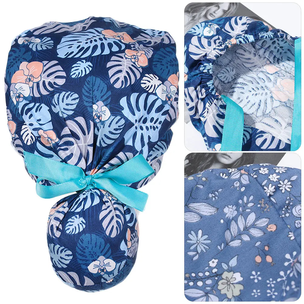 Women & Men Tie Back Hats Ponytail Holder Adjustable Long Hair Cap Working Hat With Button Working Cap