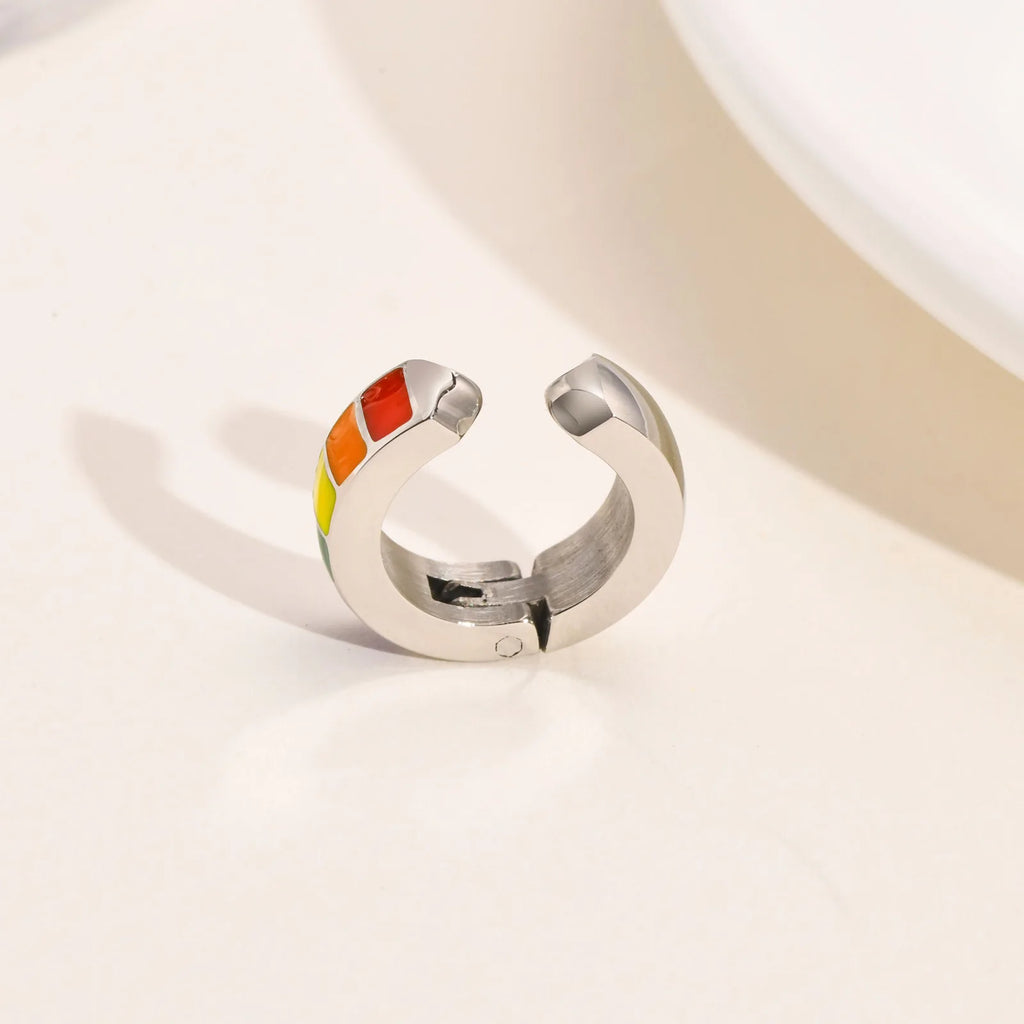 Fashionable Men's and Women's Stainless Steel Ring Earrings Without Ear Holes Ear Clips Jewelry Gifts