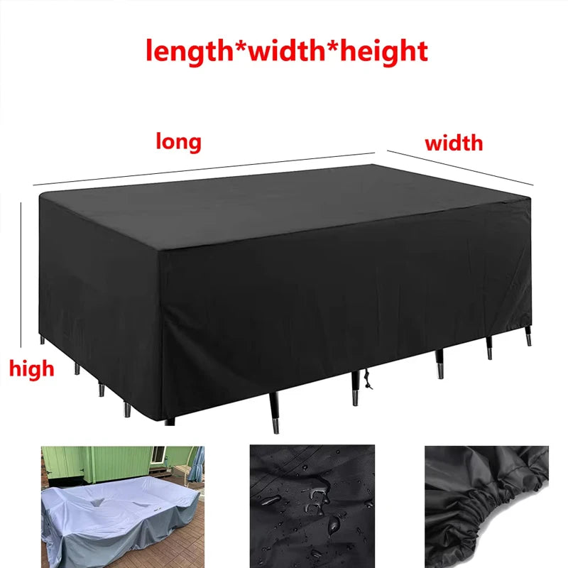 Garden Furniture Cover Waterproof And Windproof Uv 210D Oxford Cloth Protective Cover For Garden Table