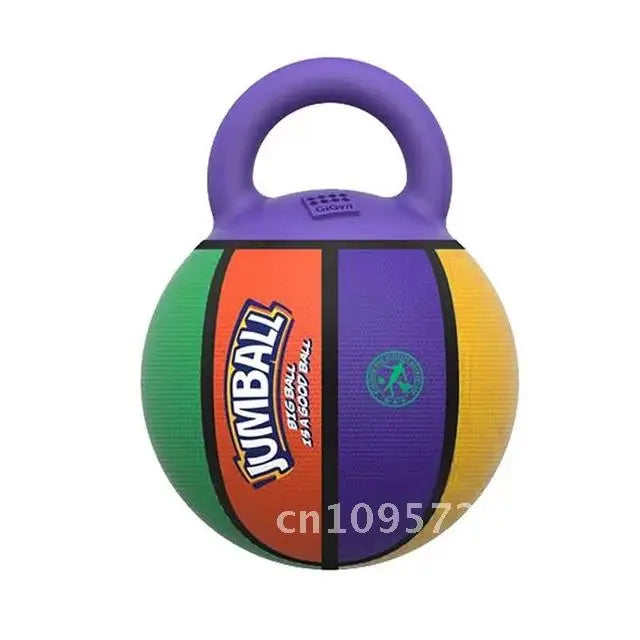 Pet Toy Toy Ball Bite-Resistant Basketball Rubber Handle Indestructible, Small and Dog Ball Game Interactive Training Large Dog