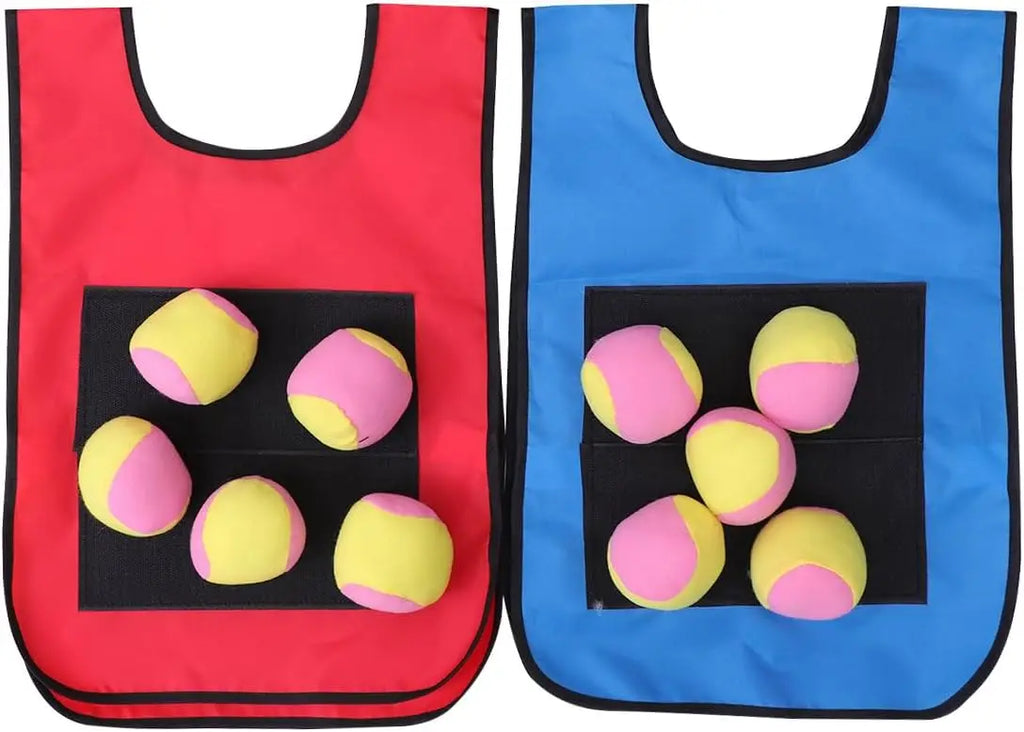 Sets Stick Throwing Ball and Vest:  Soft Fleece Balls Target Dodgeball, Outdoor Game Props for Kids Play and Sports Activities
