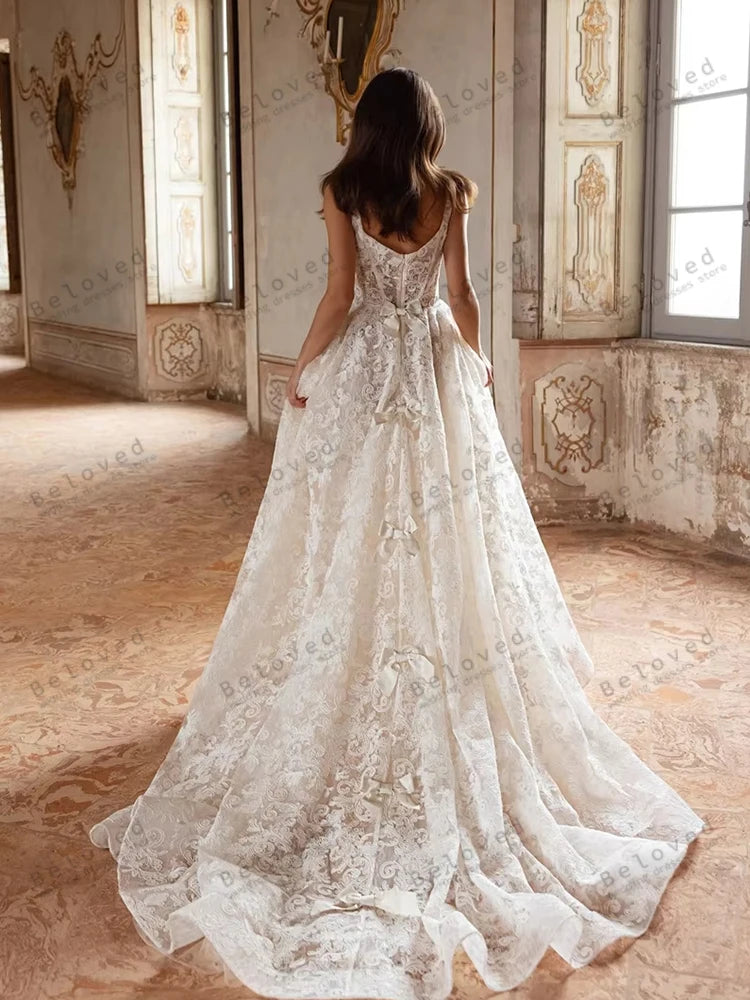 Exquisite Wedding Dresses A Line Gorgeous Bridal Gowns Sleeveless Backless Robes Princess Pretty Vestidos De Novia Customized