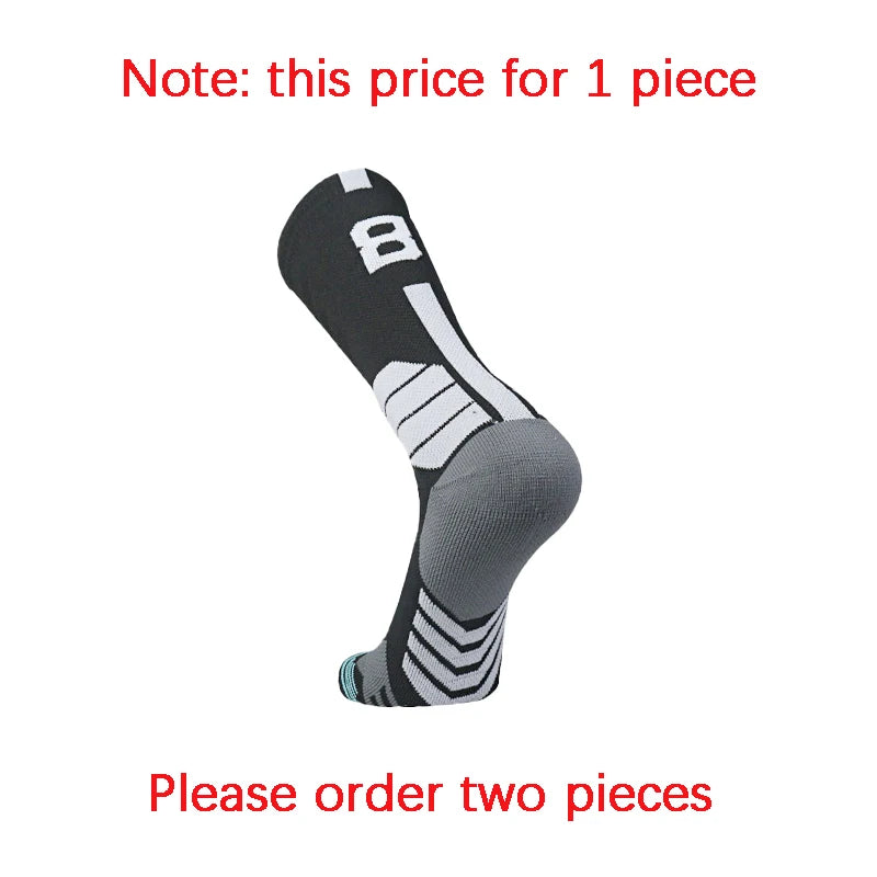 Sports Basketball Socks Professional 1pc Football Sock Men's Cycling Soccer Socks Running Sock Calcetines Customized Number 0-9