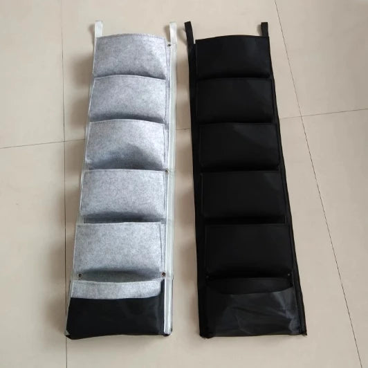 6 Pockets Garden Wall Hanging Planting Bags Vegetable Green Plant Grow Planter Vertical Felt Fabric Nursery Bags Garden Supplies