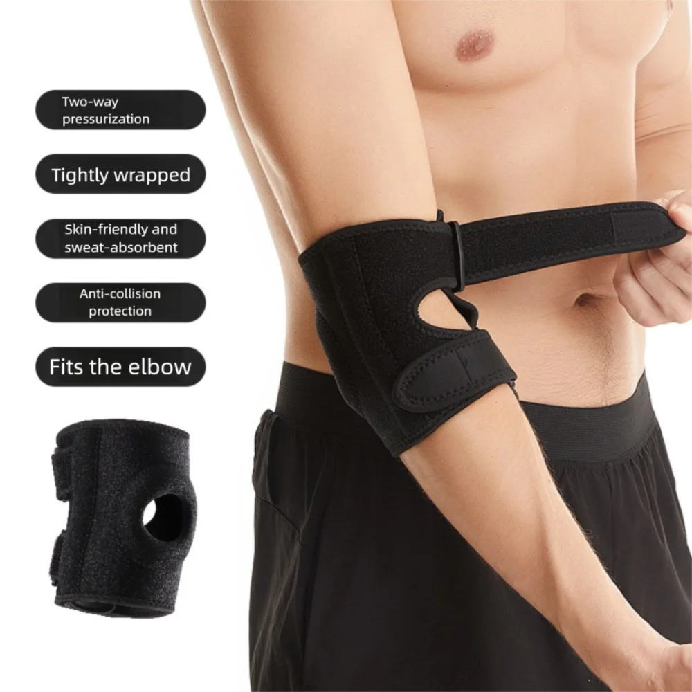 Sports Safety Nylon EVA Elbow Support Black Breathable Arm Sleeve Pad Adjustable Elbow Protection Gym Sports