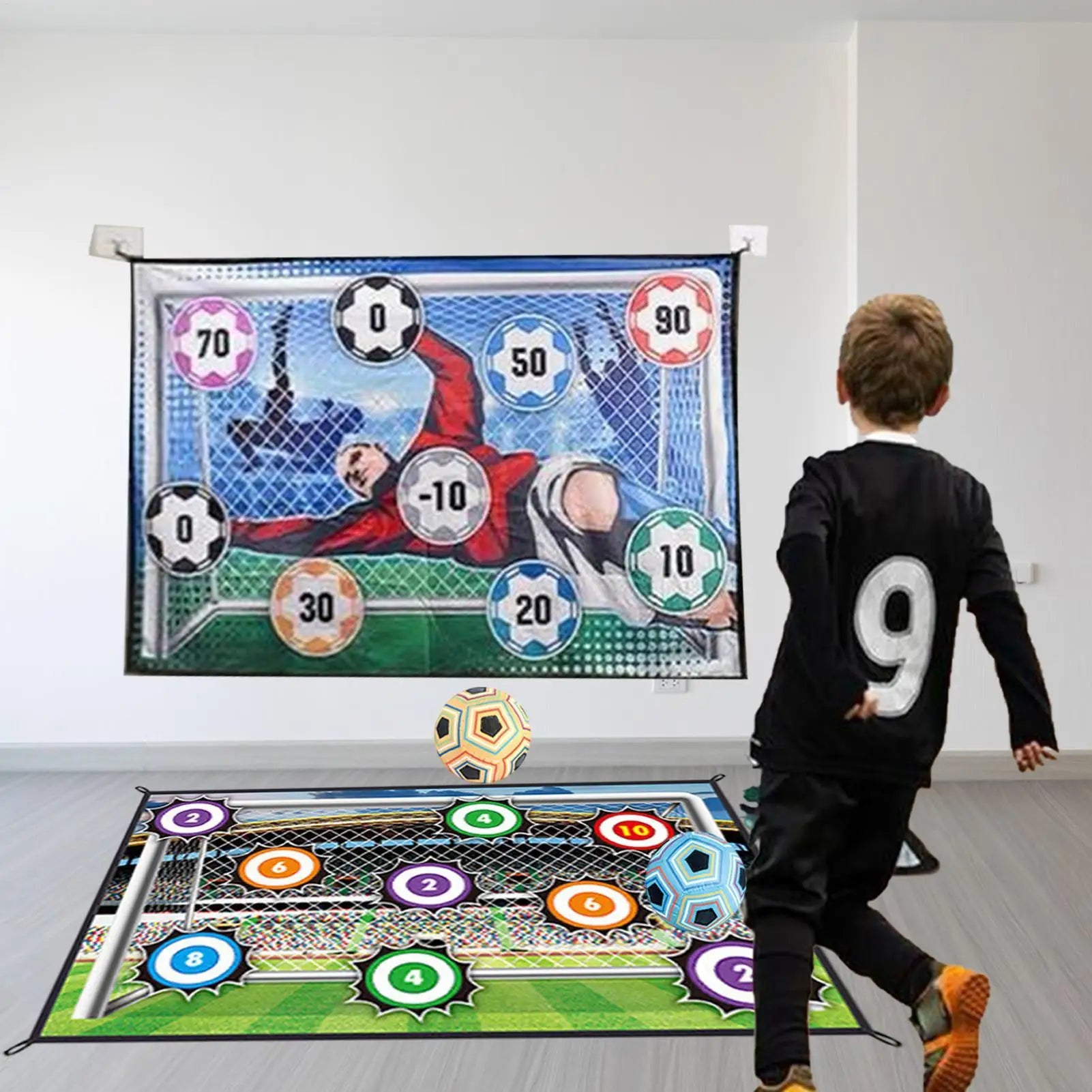 Soccer Ball Game Set for Kids Boys Toss Soccer Goal Game Soccer Training Equipment Set With 1 Ball 1 Flannel Target And 2 Ground