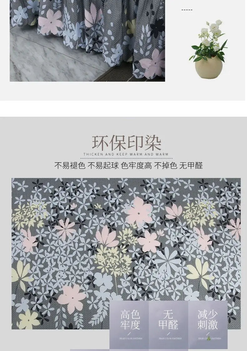 Bedding Set Home Textile Cotton Bedspread Elastic Fitted Mattress Cover Couple Quilt Single Bed Sheet with 2pcs Pillow Covers