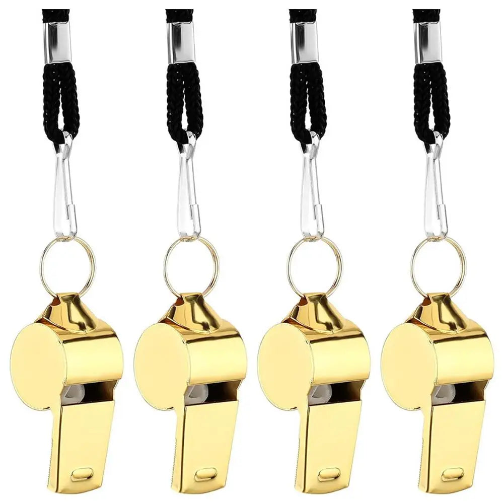 1PC Referee Whistles Metal Whistles Stainless Steel Metal Sports Whistles Sports Equipment With Lanyards Sports Referee Tools