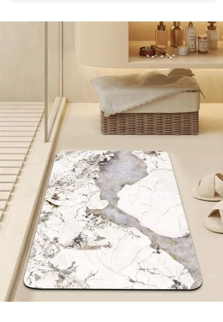 Bathroom floor mat, home bathroom door trendy and simple soft cushion, diatomaceous earth texture absorbent floor mat