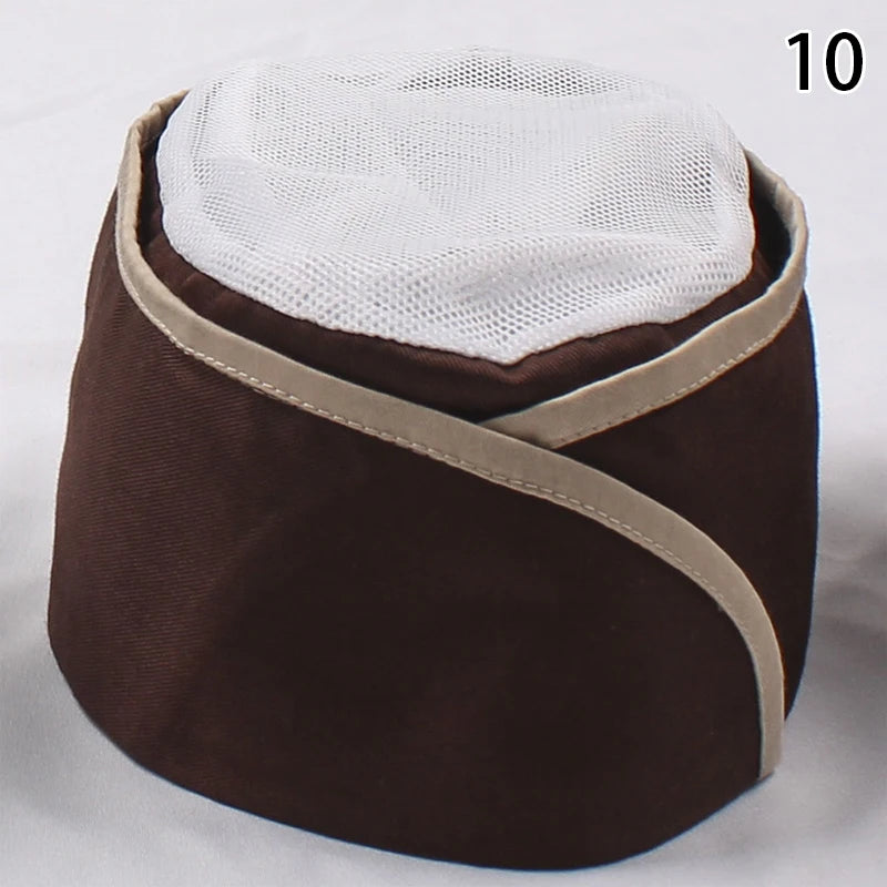 Japanese Chef's Hat Breathable Mesh Men Women Catering Work Cap Restaurant Kitchen Cooking Waiter Work Uniform Dustproof Caps