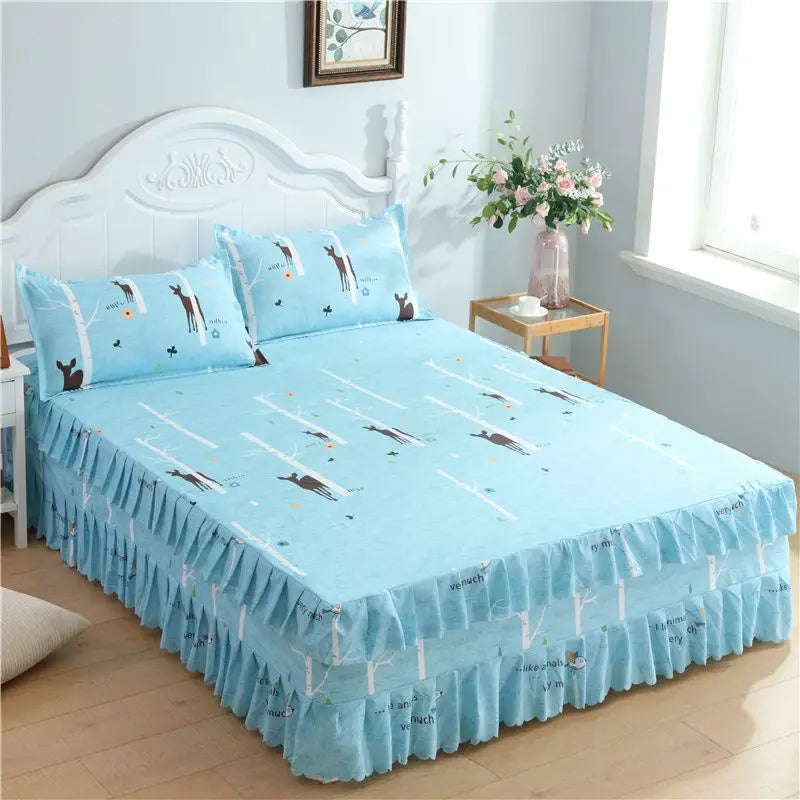 Bed Skirts Four Season Universal Skin-friendly Comfortable Protective Bedding Luxury Anti-slip Bedsheets Fashion Home Decoration