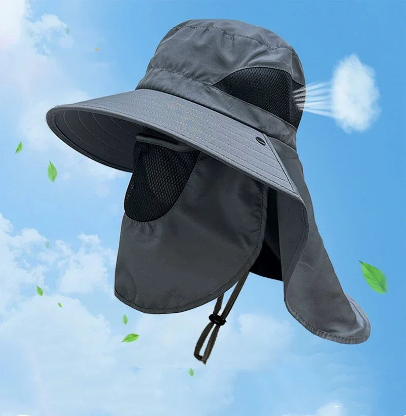 Summer Sun Hats, Outdoor Fishing Hats, Men's And Women's Camping Visors, Bucket Hats, Neck Flap Bucket Hats
